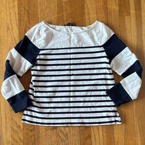 Banana Republic Navy and White Striped Long Sleeve
